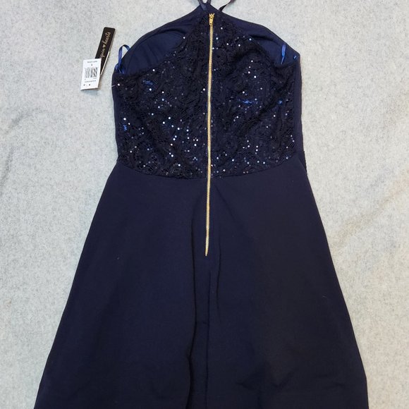 SEQUIN HEARTS Womens Lace Back Halter Party Prom Mini Dress 9 - NEW w/ TAGS NWT - Picture 5 of 7